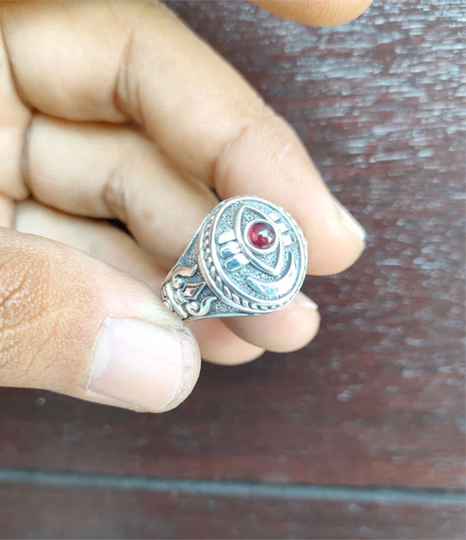 Men silver ring, Hindu jewelry, Handmade jewelry