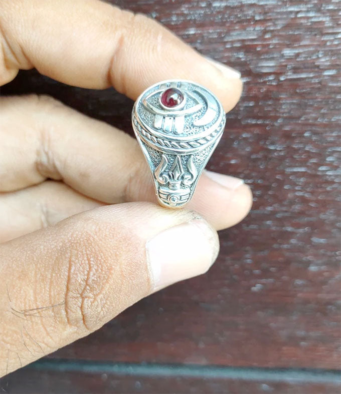 Men silver ring, Hindu jewelry, Handmade jewelry