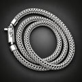 Handcrafted Men's 6mm 999 Pure Silver Fox Tail Chain Necklace