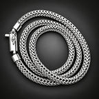 Handcrafted Men's 6mm 999 Pure Silver Fox Tail Chain Necklace