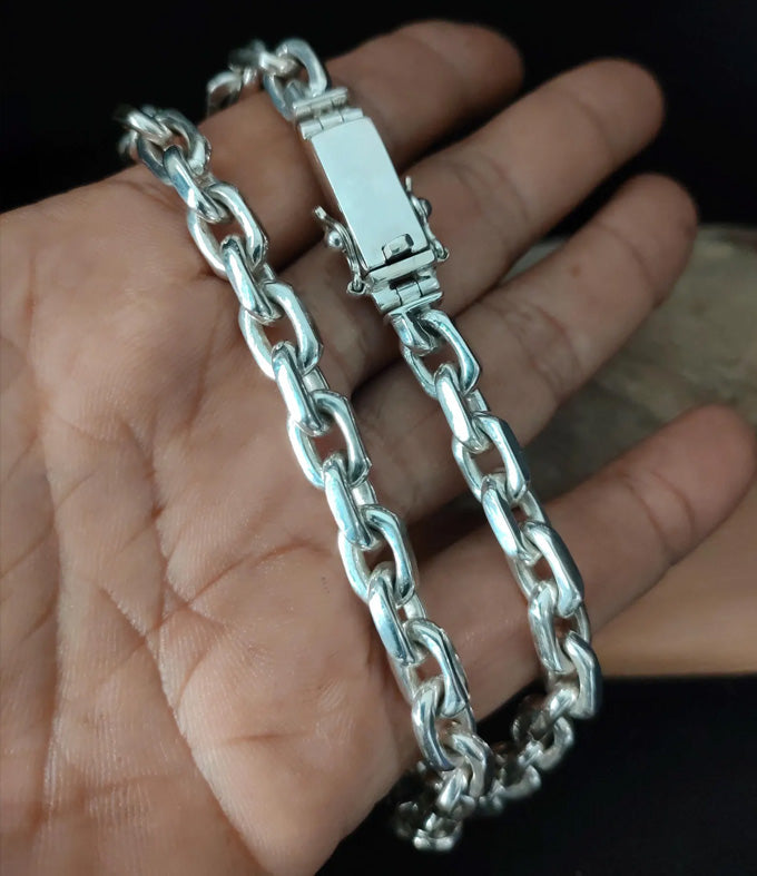 Men's Fashion, 999 silver Necklace, 8 mm Anchor chain