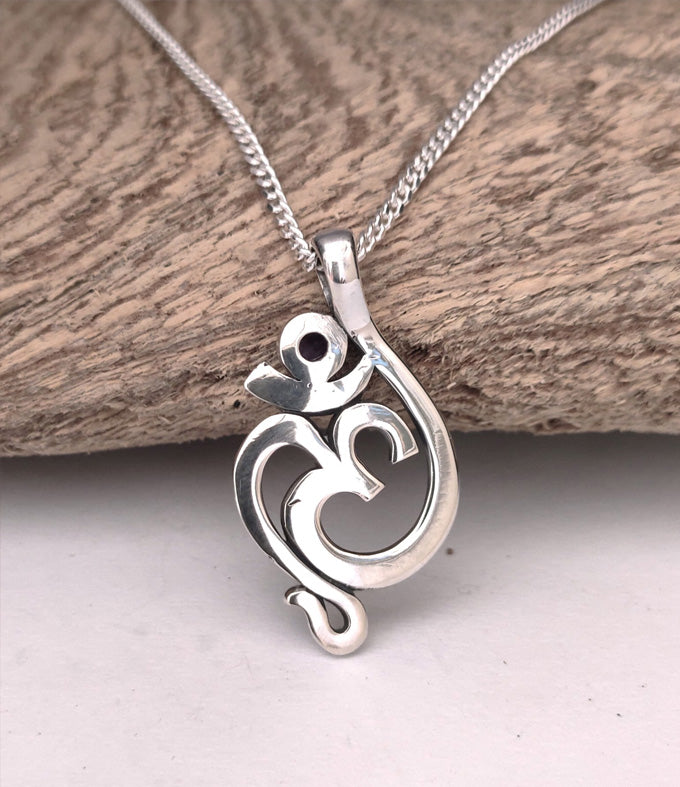 Men's Hindu necklace, Om pendant, handwork jewelry, gifts necklace