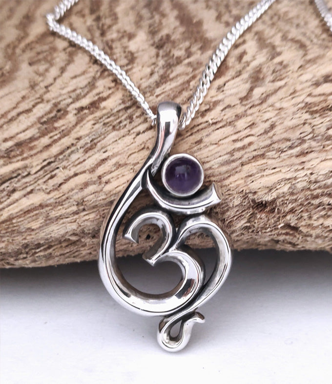 Men's Hindu necklace, Om pendant, handwork jewelry, gifts necklace