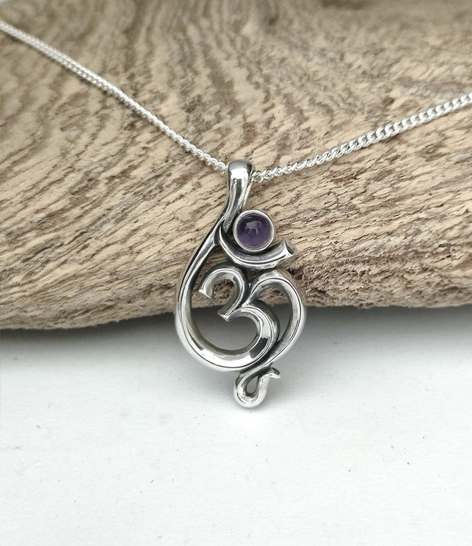 Men's Hindu necklace, Om pendant, handwork jewelry, gifts necklace