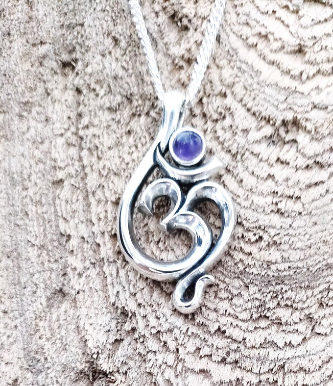 Men's Hindu necklace, Om pendant, handwork jewelry, gifts necklace