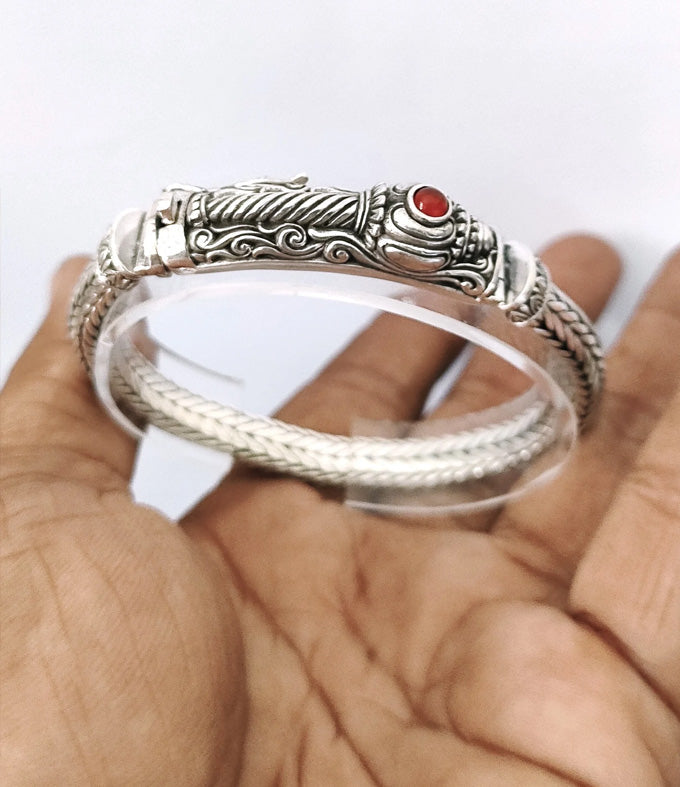 Mens silver bracelet, Hanuman bracelet, Hindu jewelry