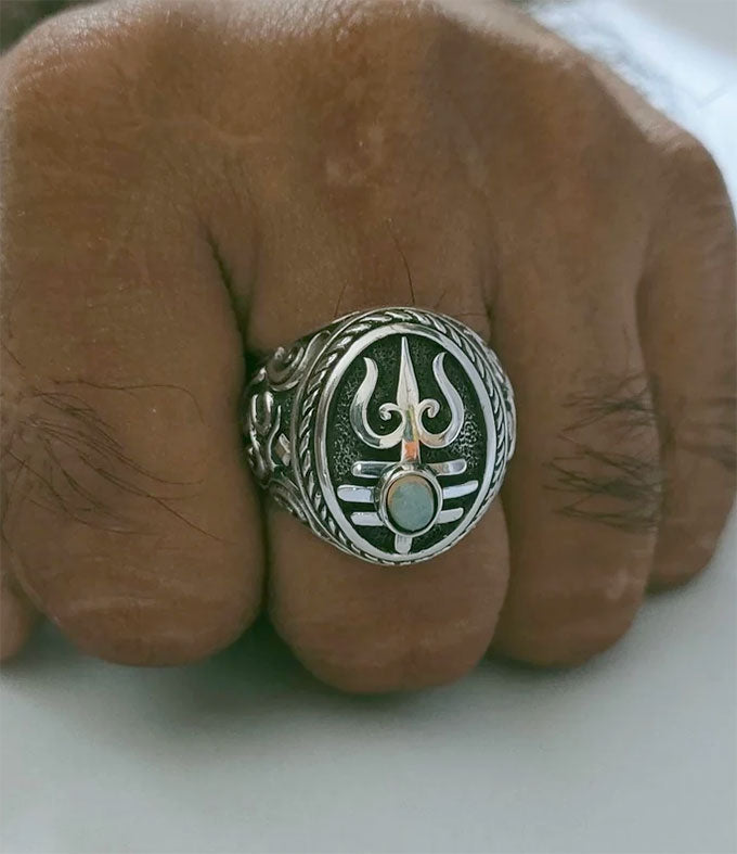 Shiva lingam, Om Shiva ring, spiritual jewelry, religious symbol