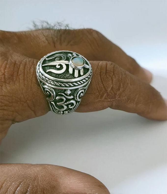 Shiva lingam, Om Shiva ring, spiritual jewelry, religious symbol