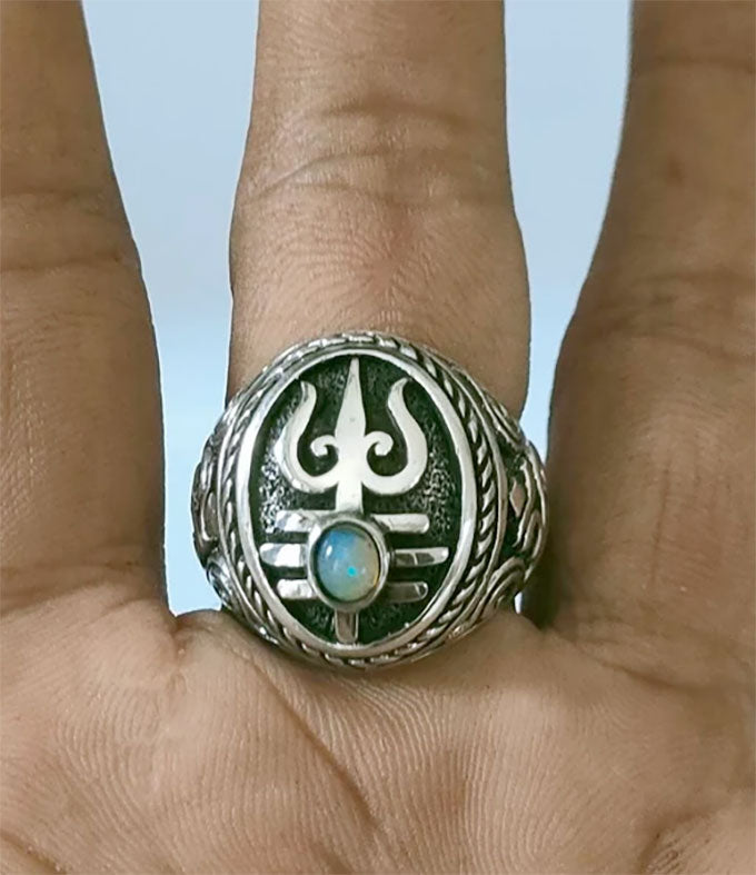 Shiva lingam, Om Shiva ring, spiritual jewelry, religious symbol