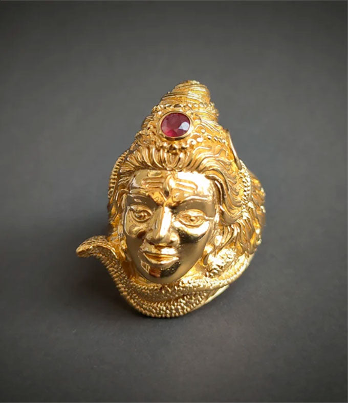 Shiva ring silver, Hindu jewelry, handmade gifts.