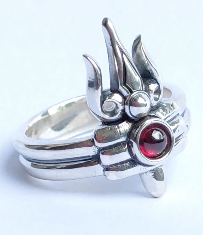Silver Shiva Trident, Sacred Jewelry, Hindu Spiritual ring