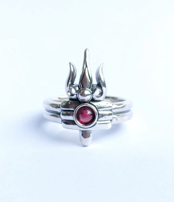 Silver Shiva Trident, Sacred Jewelry, Hindu Spiritual ring