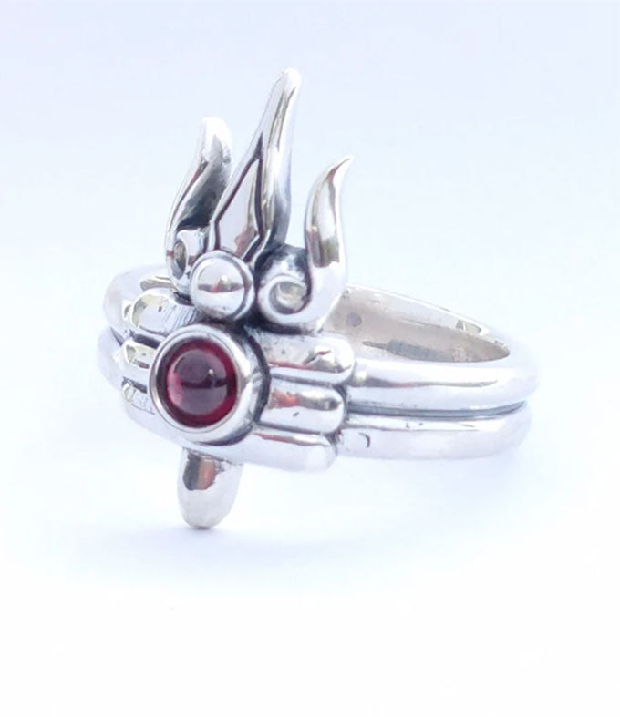 Silver Shiva Trident, Sacred Jewelry, Hindu Spiritual ring