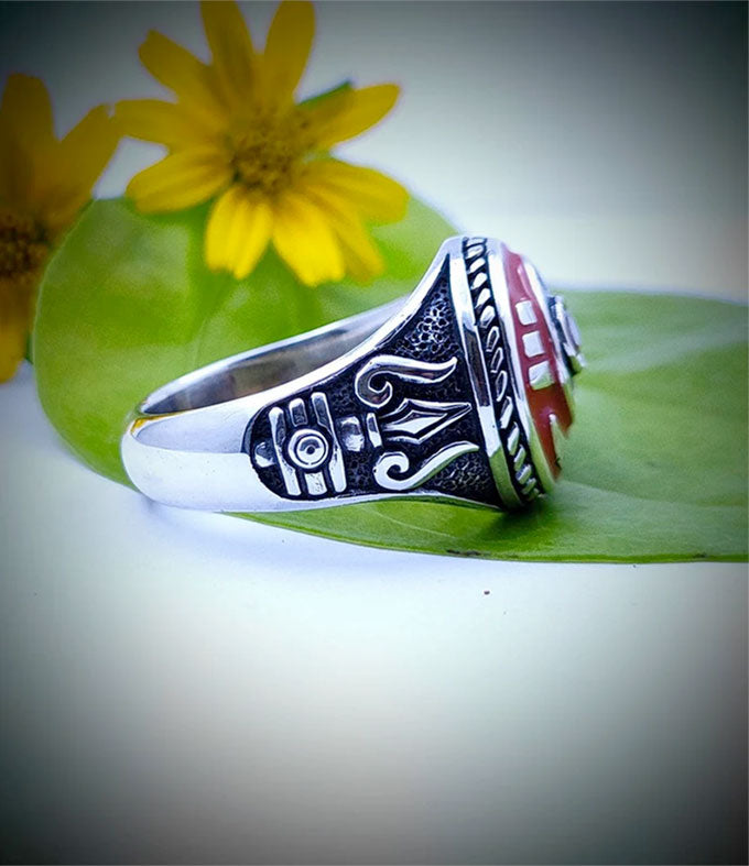 Third eye of Shiva, Hindu Ring, Birthday gemstone