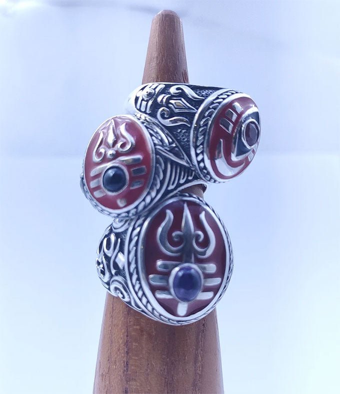 Third eye of Shiva, Hindu Ring, Birthday gemstone