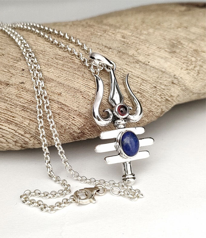 Trident pendant, Men silver Necklaces, Personalized gift, Handmade jewelry