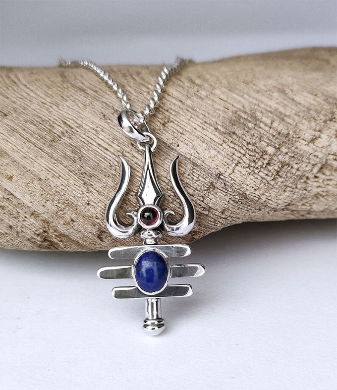 Trident pendant, Men silver Necklaces, Personalized gift, Handmade jewelry