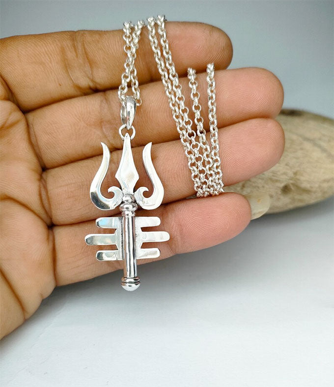Trident pendant, Men silver Necklaces, Personalized gift, Handmade jewelry