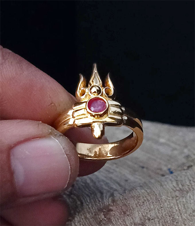 Trident ring, Hindu jewelry, handmade jewelry