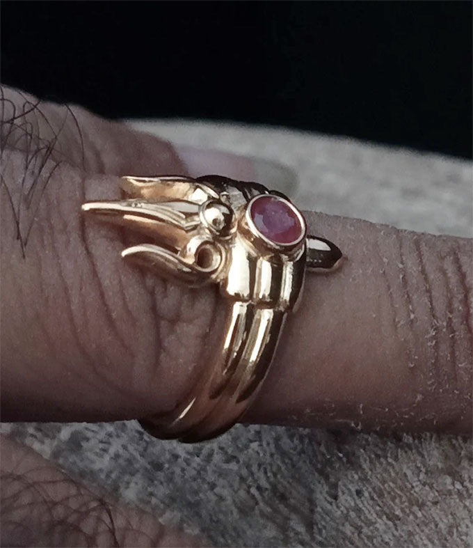 Trident ring, Hindu jewelry, handmade jewelry