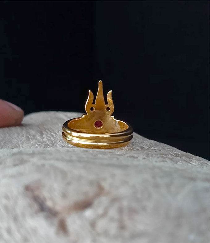 Trident ring, Hindu jewelry, handmade jewelry