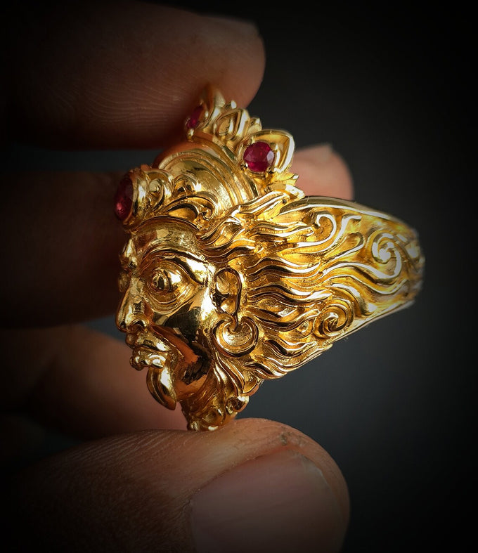 Goddess ring silver, Kali goddess, Hindu jewelry