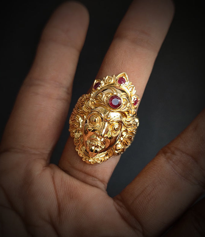 Goddess ring silver, Kali goddess, Hindu jewelry