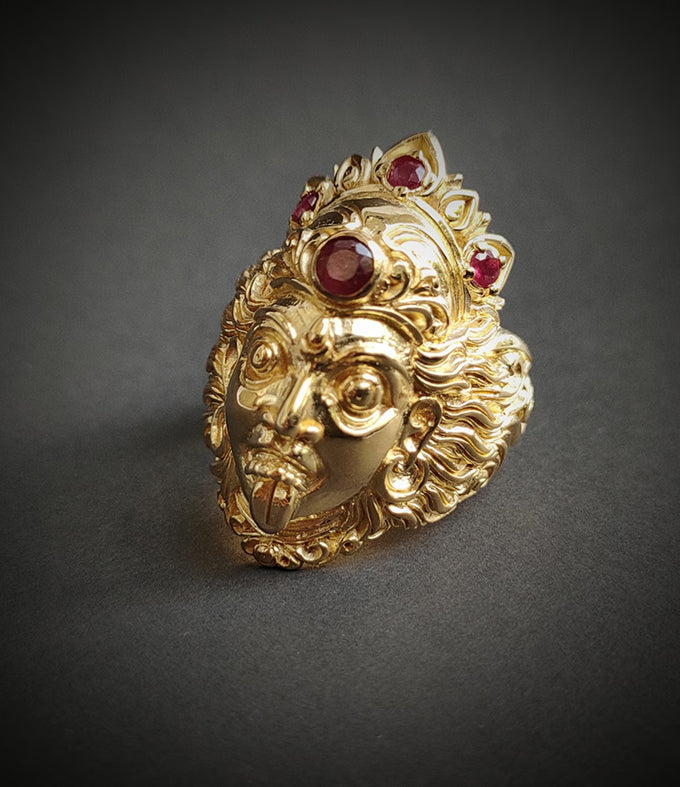 Goddess ring silver, Kali goddess, Hindu jewelry