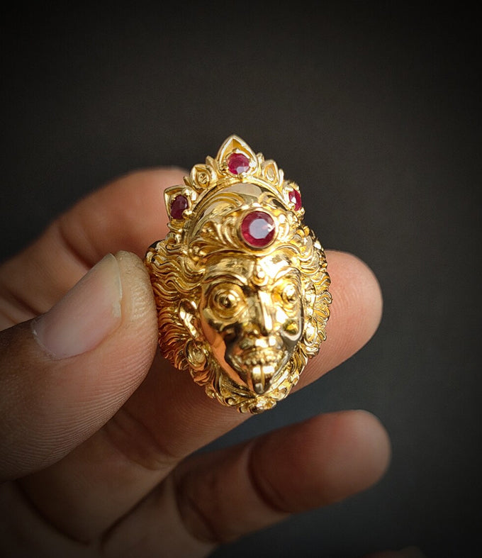 Goddess ring silver, Kali goddess, Hindu jewelry