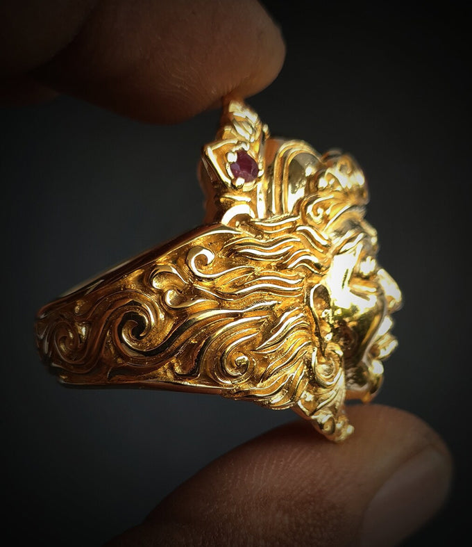 Goddess ring silver, Kali goddess, Hindu jewelry