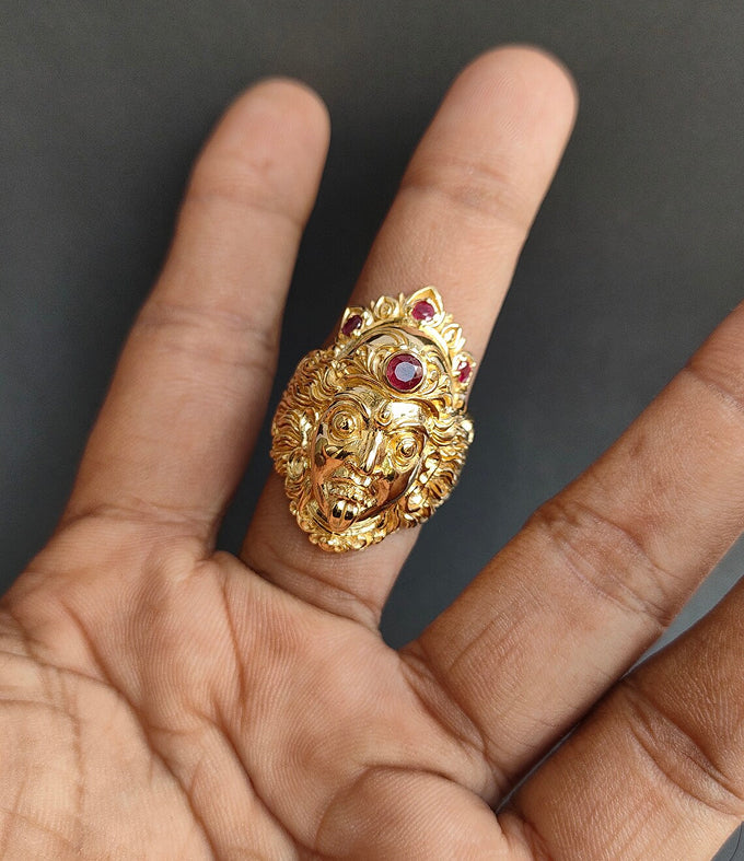 Goddess ring silver, Kali goddess, Hindu jewelry