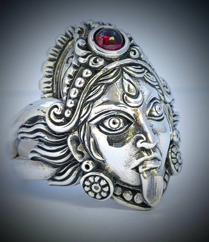 Goddess kali, Hindu ring silver, Hindu jewelry, Handmade gifts