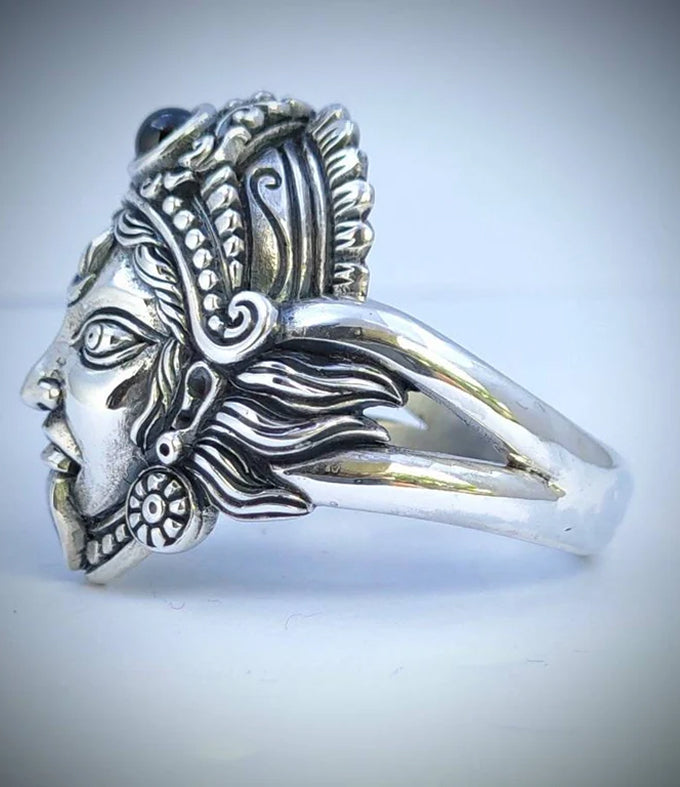 Goddess kali, Hindu ring silver, Hindu jewelry, Handmade gifts