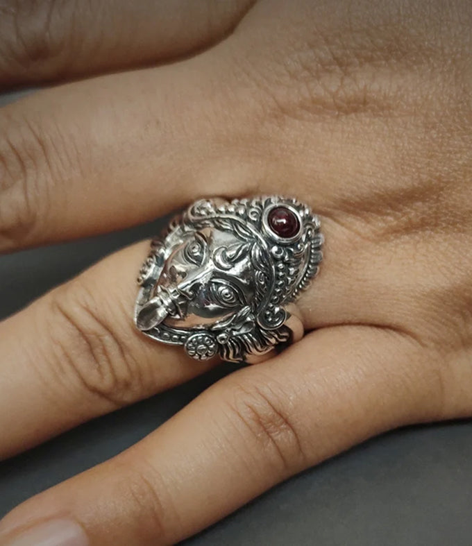 Goddess kali, Hindu ring silver, Hindu jewelry, Handmade gifts