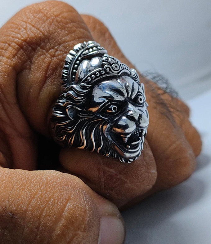 Narasimha ring, Hindu Men jewelry, handmade gifts