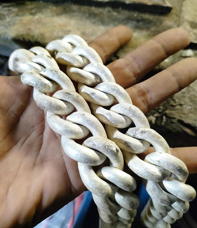 Heavy 999 Solid Silver Curb Bracelet - Handmade Men's Jewelry