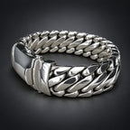 Men's 999 Pure Silver Snake Bracelet, Heavy Woven Chain