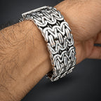 Heavy 999 Silver Byzantine Chain Bracelet for Men