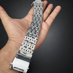 Heavy 999 Silver Byzantine Chain Bracelet for Men