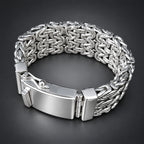 Heavy 999 Silver Byzantine Chain Bracelet for Men
