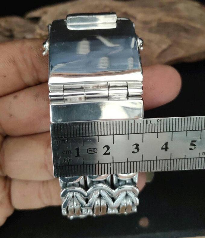 Heavy 999 Solid Silver Byzantine Chain Bracelet - Handmade jewelry