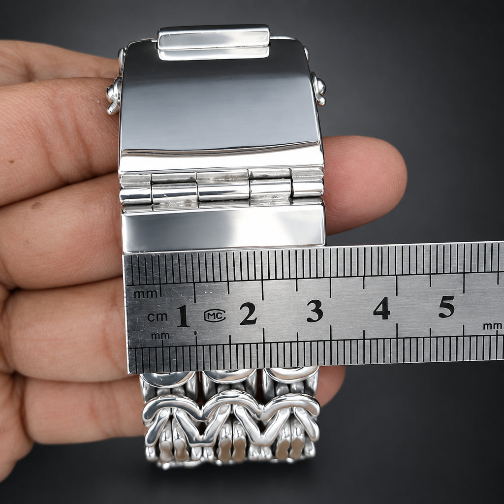Heavy 999 Silver Byzantine Chain Bracelet for Men