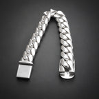 Men’s 999 Pure Silver Curb Chain Bracelet, 20mm Heavyweight