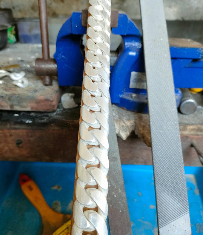 Heavy 999 Solid Silver Bracelet, 20mm Curb Chain, Handmade Jewelry