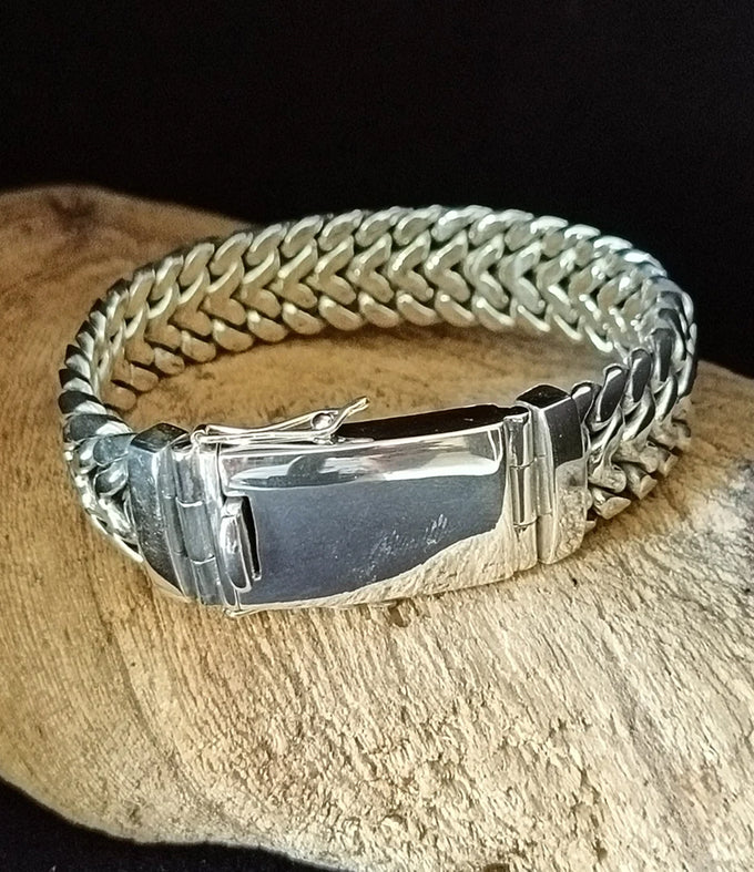 Handmade 999 Silver Bracelet, Thick Chain, Personalized Jewelry