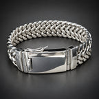 Men’s 999 Fine Silver Thick Chain Bracelet, 20mm Handcrafted
