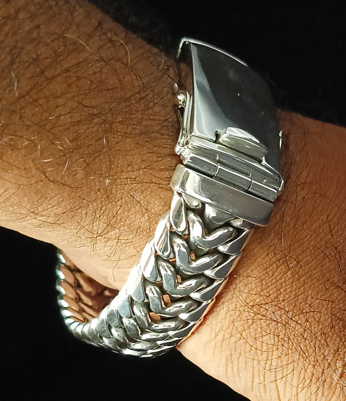 Handmade 999 Silver Bracelet, Thick Chain, Personalized Jewelry