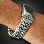 Men’s 999 Fine Silver Thick Chain Bracelet, 20mm Handcrafted