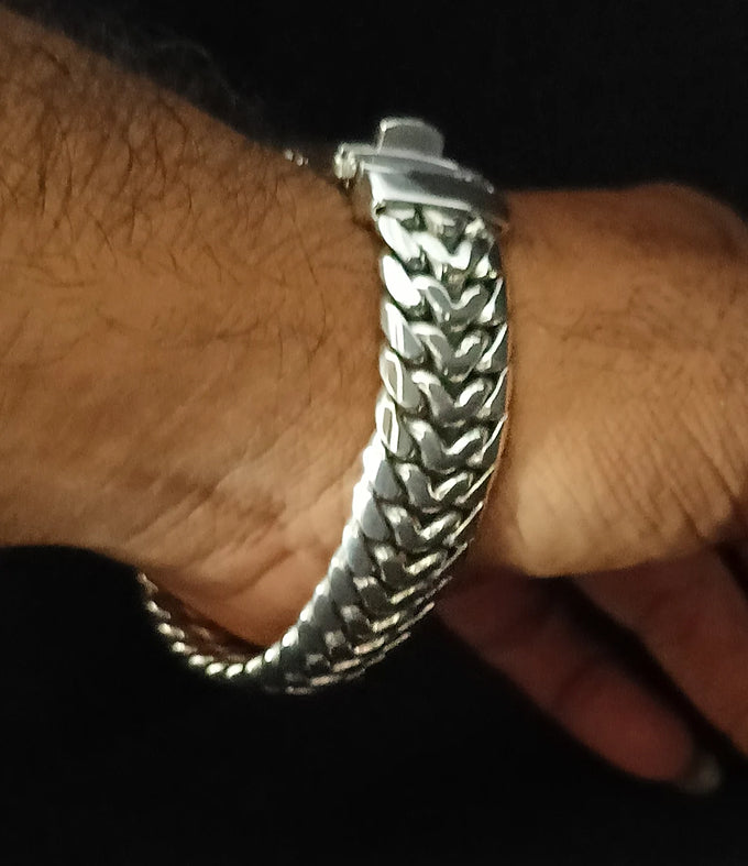 Handmade 999 Silver Bracelet, Thick Chain, Personalized Jewelry