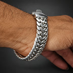 Men’s 999 Fine Silver Thick Chain Bracelet, 20mm Handcrafted